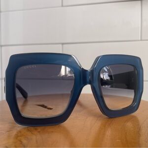 Authentic Gucci Oversized Sunglasses 0178s Blue